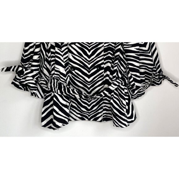 Zebra Print Belted Jacket Size Petite XL New Directions - Picture 3 of 6